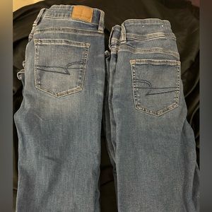 Two pair American Eagle kickboot next level stretch jeans never like brand new